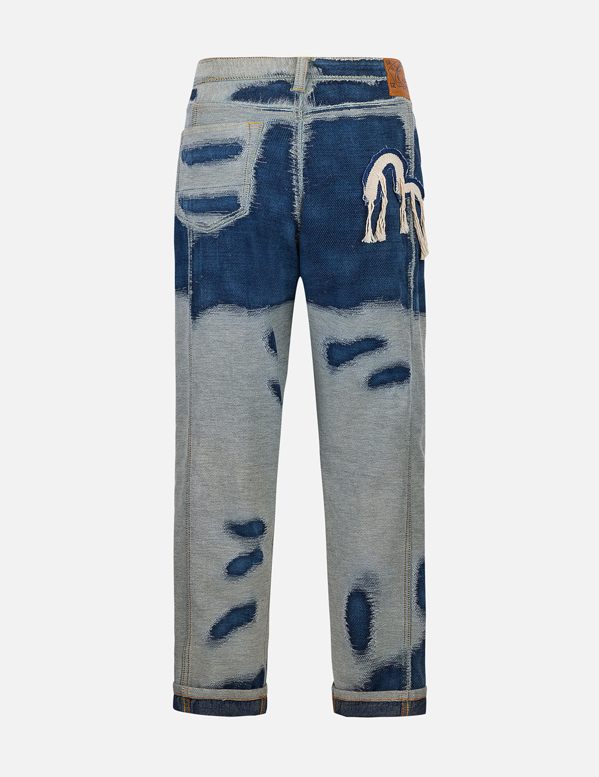 Distressed Seagull Embroidery Fashion Fit Denim Jeans